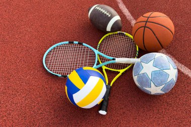 Birçok Spor Malzemeleri Eşyaları ve Aksesuarları. Yüksek kalite fotoğraf