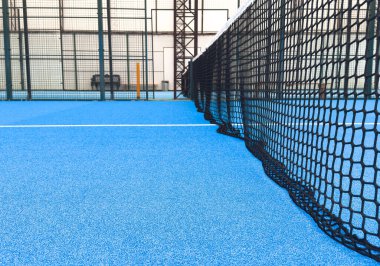 Padel kortu, çizgiler ve kapalı alan. Yüksek kalite fotoğraf