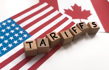 Amerikan Bayrağı 'nın tarifesi. Amerikan hükümetinin yerli sanayiyi korumak için gümrük bariyeri politikası. Yüksek kalite fotoğraf