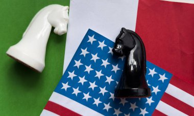 United States of America flag and italy flag together. High quality photo clipart