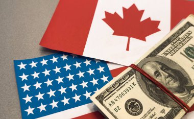 Amerika ve Kanada bayrak doları. Yüksek kalite fotoğraf