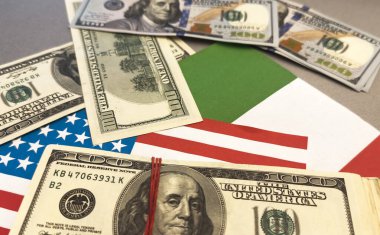 Amerika ve Meksika dolarları. Yüksek kalite fotoğraf