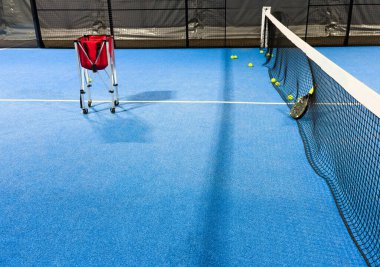 Padel tenis toplu sepet, üst manzara, hiç kimse. Yüksek kalite fotoğraf
