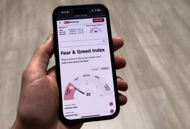 Kyiv, Ukrayna - 20 Mart 2025: Korku ve açgözlü yatırımcı davranış konsepti. Yüksek kalite fotoğraf