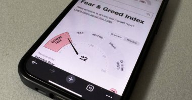 Kyiv, Ukrayna - 20 Mart 2025: Korku ve açgözlü yatırımcı davranış konsepti. Yüksek kalite fotoğraf