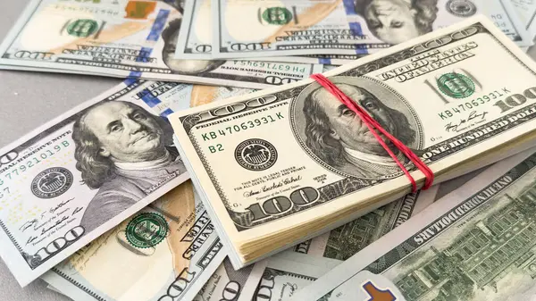 Beyaz arka planda dolar. Yüksek kalite fotoğraf