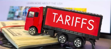 Gümrük savaşı nakliyat, ticaret ve ticaret konsepti. Yüksek kalite fotoğraf