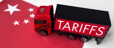 Gümrük savaşı nakliyat, ticaret ve ticaret konsepti. Yüksek kalite fotoğraf