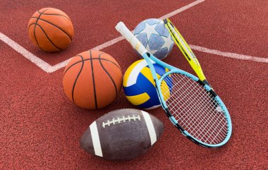 Birçok Spor Malzemeleri Eşyaları ve Aksesuarları. Yüksek kalite fotoğraf