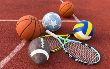 Birçok Spor Malzemeleri Eşyaları ve Aksesuarları. Yüksek kalite fotoğraf