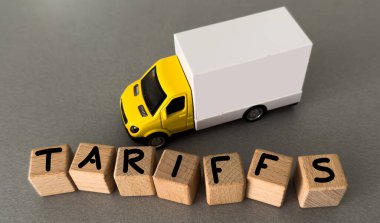 Oyuncak kamyon kelime tarifesi blokları. Yüksek kalite fotoğraf