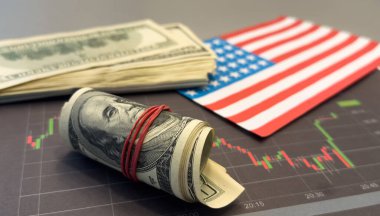 ABD borsa grafiği, ekonomi sorunu, yatırım analizi konsepti ile mali enflasyon krizi. Yüksek kalite fotoğraf