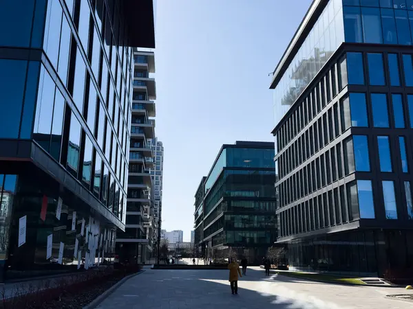 Kiev, Ukrayna - 20 Mart 2025 - Birim Şehri yerleşim merkezi. Yüksek kalite fotoğraf