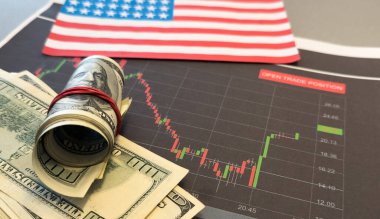 ABD borsa grafiği, ekonomi sorunu, yatırım analizi konsepti ile mali enflasyon krizi. Yüksek kalite fotoğraf