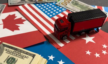 Birleşik Devletler ve Avrupa Birliği bayrakları, dolar. Yüksek kalite fotoğraf