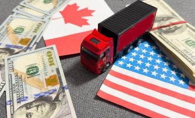 Birleşik Devletler ve Avrupa Birliği bayrakları, dolar. Yüksek kalite fotoğraf