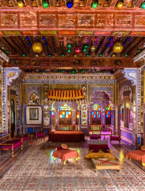 August 23 2022:Sheesh Mahal, Jodhpur,India Overview A characteristic feature of the royal Rajput architecture, the Sheesh Mahal in the Mehrangarh Fort of Jodhpur is a treat to the eye of the beholder. clipart