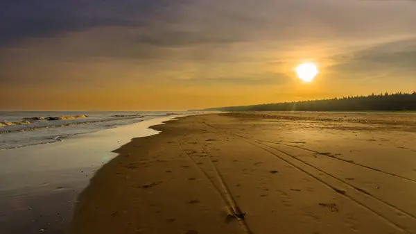 stock image Beautiful Indian sea Beach at the time of Sunset.