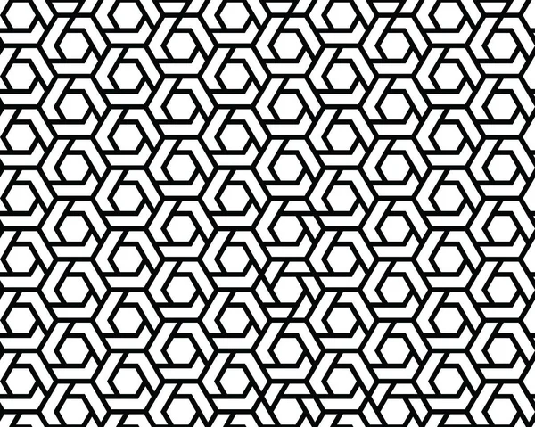 Геометрические Черные Шестиугольники Печати Узор Белом Фоне Творческий Дизайн Искушает — стоковый вектор
