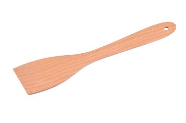 New wooden spatula, isolated on white background clipart