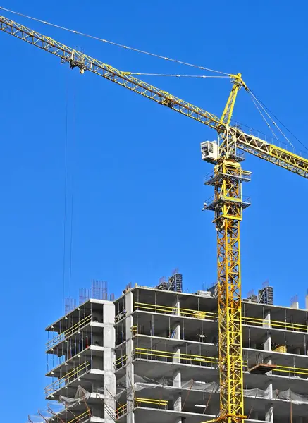 Crane Construction Site Blue Sky — Stock Photo, Image