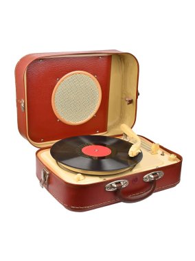 Plakalı vinil çalar, beyaz arkaplanda izole