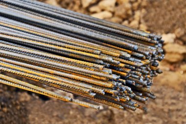 Şantiye takviye için armatür çubuk