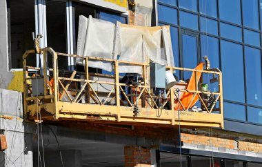 Bekleyen Platform Beşik İnşaat Gondolu, Duvarda ZLP