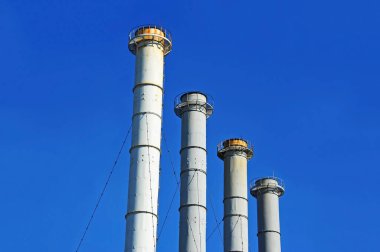 Ukrayna 'nın Kyiv kentindeki termik santral (TES) bacası