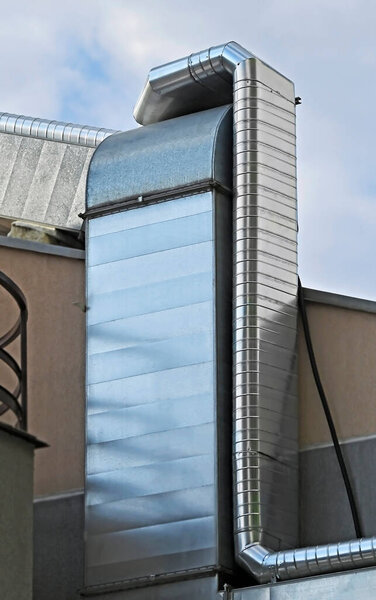 Industrial air ventilation system, installed on the rooftop
