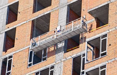 Bekleyen Platform Beşik İnşaat Gondolu, Duvarda ZLP