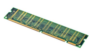 Ram bilgisayar belleği, beyaz arkaplanda izole