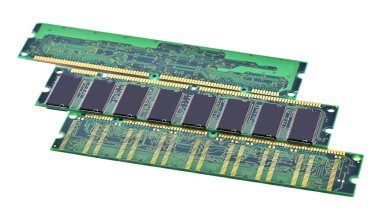 Ram bilgisayar belleği, beyaz arkaplanda izole