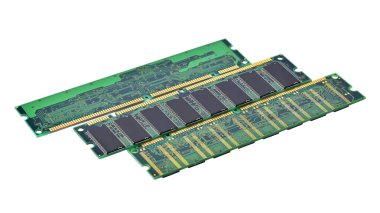 Ram bilgisayar belleği, beyaz arkaplanda izole