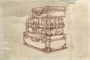 Doğa manzaralı klasik illüstrasyon