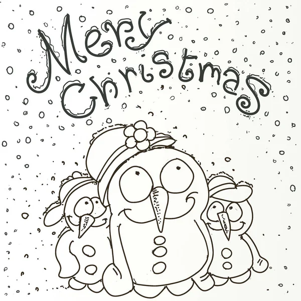 Vrolijk Kerstfeest Met Sneeuwpop Mascotte Ontwerpen Voor Humoristische Jongens Voor — Stockfoto