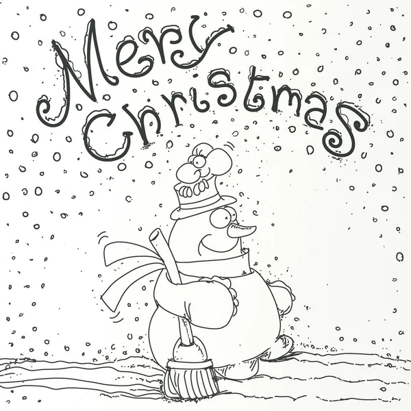 Merry Christmas Mascot Designs Humorous Boys Parties — Stock Photo, Image