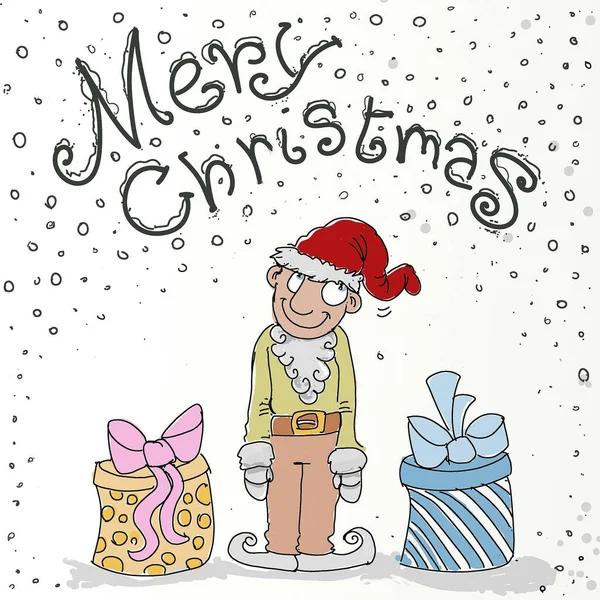 Merry Christmas Star Mascot Designs Humorous Boys Parties — Stock Photo, Image