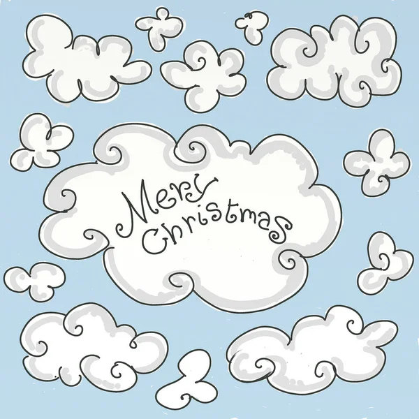 Merry Christmas Sky Clouds Mascot Designs Humorous Boys Parties — Stock Photo, Image