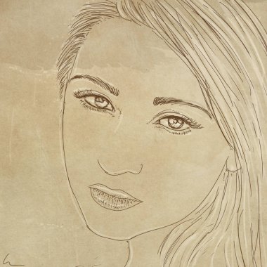 Güzel bir kadının portresi.