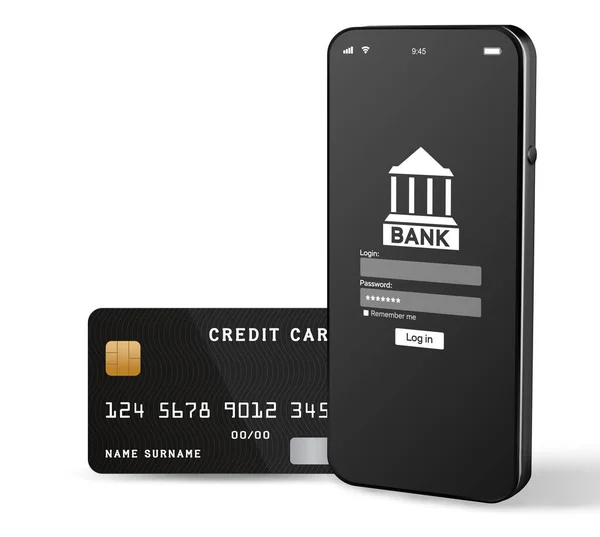 Applicazione Mobile Banking Cellulare Con Internet Online Banca App Banco — Vettoriale Stock