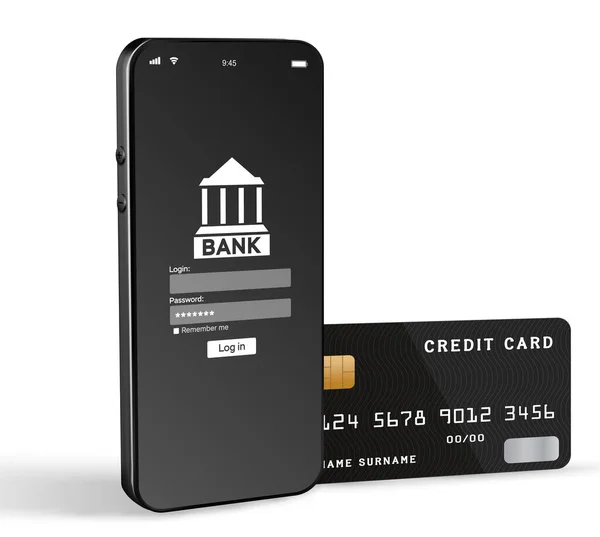 Pagamento Online Smartphone Con Applicazione Bancaria Online Internet Banca Maiale — Vettoriale Stock