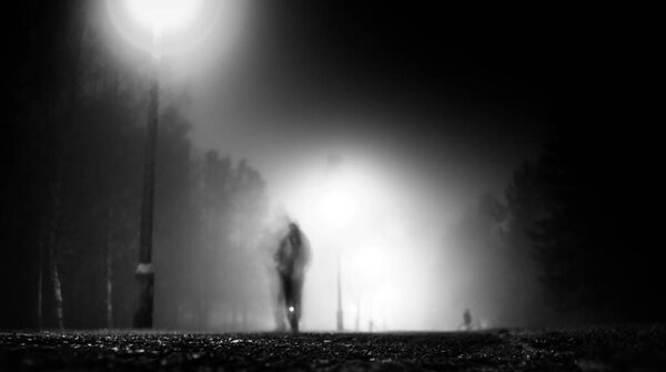 night view of the road