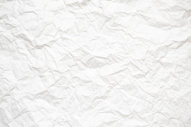 Eski buruşmuş beyaz kraft kağıdının üst görünüm dokusu yatay format arkaplanını kapat.