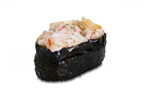 Gunkan Surimi Mayo Sushi Isolado Fundo Branco Com Caminho Recorte — Fotografia de Stock