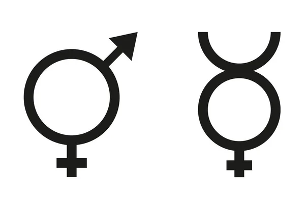 Intersex Gender Symbol White Background Copy Space — Stock Photo, Image