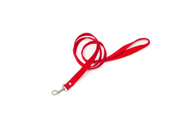 コピースペースと白い背景に赤いペットフックラッシュ — ストック写真
