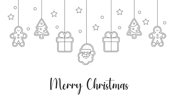 Beyaz arka planda asılı Noel süsleri