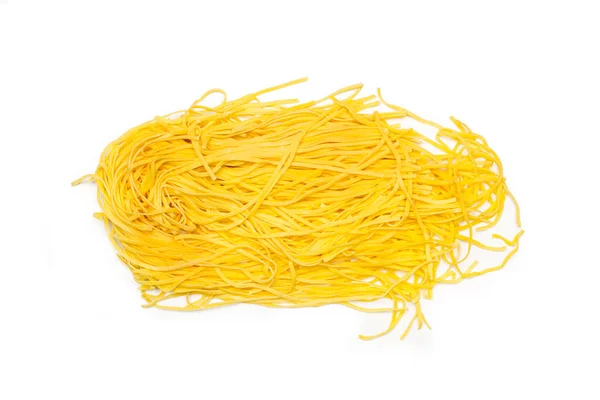 Frische Ungekochte Spaghetti Auf Weißem Hintergrund Mit Kopierraum — Stockfoto