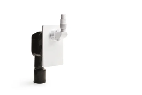 Pvc Szifon Mosógéphez Fehér Háttérrel Fénymásoló Felülettel — Stock Fotó